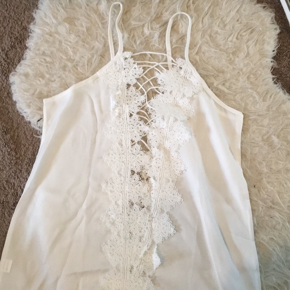  Plunge Lace Criss Cross Top - Picture 4 of 4